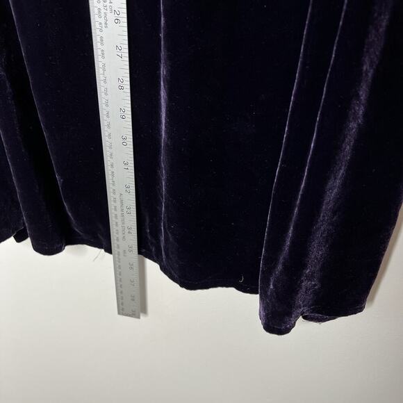 Eileen Fisher Skirt Womens Small Purple Velvet Maxi Silk Blend Elastic Waist - Picture 6 of 11
